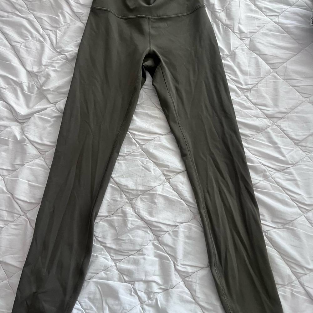Olive Green High-Waisted Leggings
